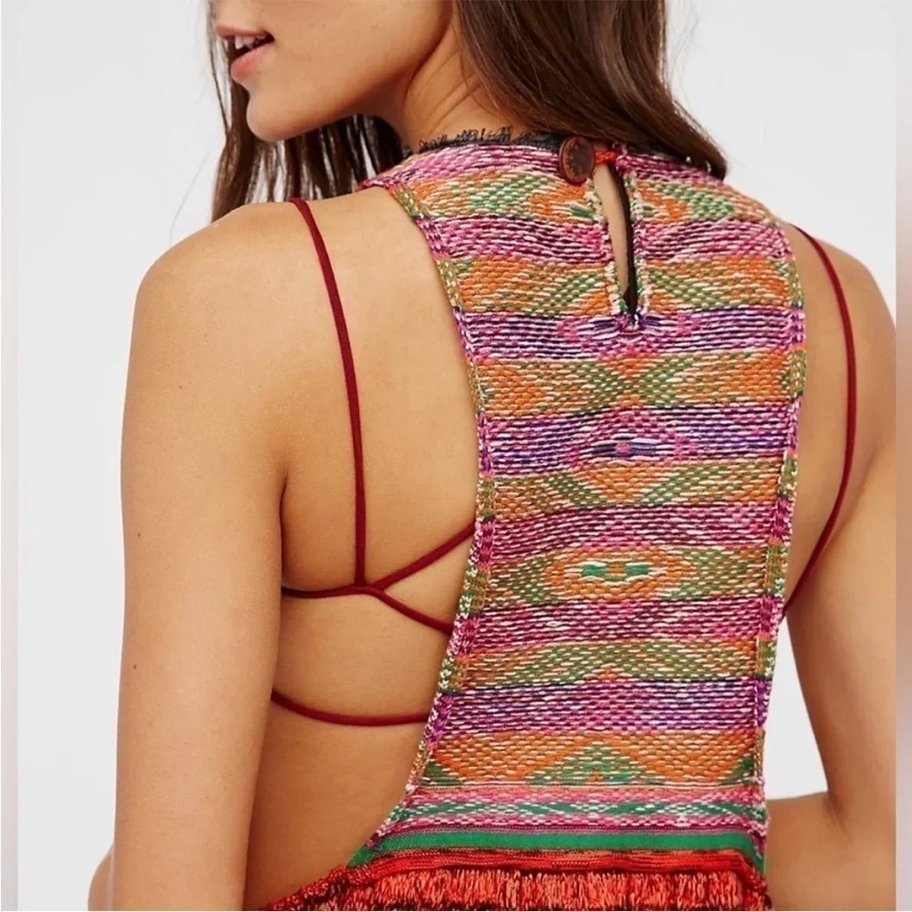 Free People Boho Rare Hearts Sweater Dress Crochet Swimsuit Coverup Top or Dress